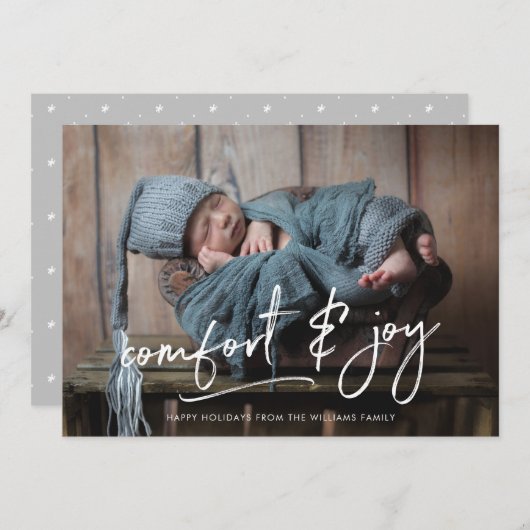 Kerstkaart 'Comfort & Joy' (Voorkant / Achterkant)