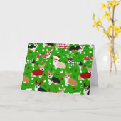 kerstkaart Corgi Dogs Kaart (Gele Bloem)