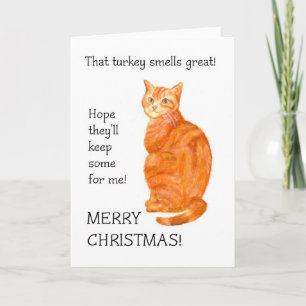 Kerstkaart - de Kat van de Gember Feestdagen Kaart