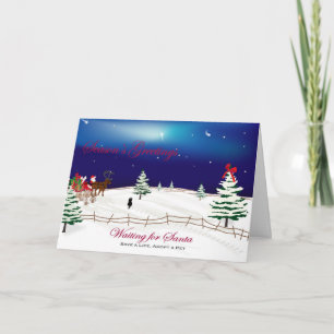 Kerstkaart en Gedicht die "op Kerstman " wachten Feestdagen Kaart