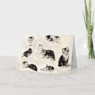 Kerstkaart: "En katten die " eten spelen Feestdagen Kaart
