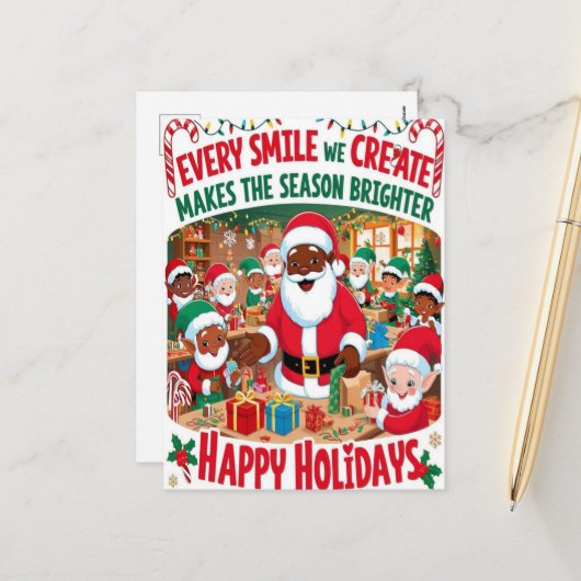 Kerstkaart Feestdagenkaart (Voorkant / Achterkant in situ)