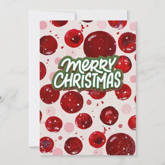 Kerstkaart – Festieve Rode Kerstballen (Voorkant)