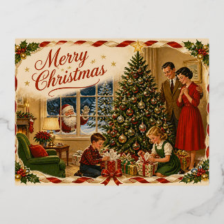 Kerstkaart Folie Feestdagen Briefkaart