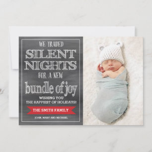 kerstkaart Funny, feestdag fotokaart, Baby