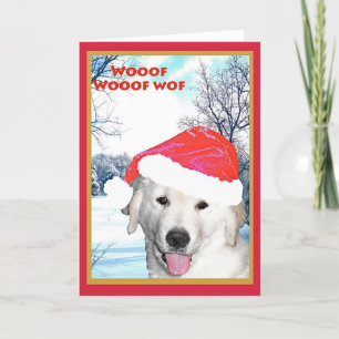 kerstkaart, Funny Golden Retriever Feestdagen Kaart