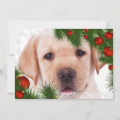 Kerstkaart gele labrador - Cute hond puppy Labrado (Voorkant)