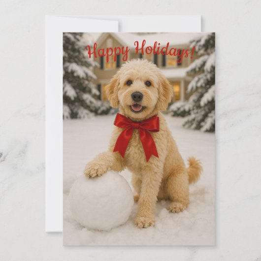 Kerstkaart Gouden Doodle Kaart (Voorkant)