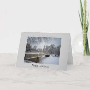 Kerstkaart - het Central Park van de Brug van de Feestdagen Kaart
