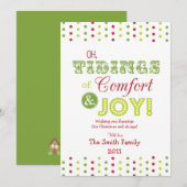 Kerstkaart--Het "comfort & de Vreugde" Feestdagenkaart (Voorkant / Achterkant)