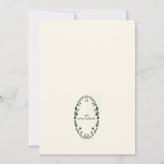 Kerstkaart Holly Tree Kaart (Achterkant)