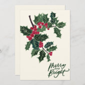 Kerstkaart Holly Tree Kaart (Voorkant / Achterkant)
