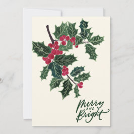 Kerstkaart Holly Tree Kaart