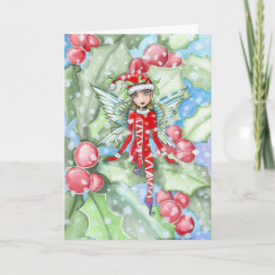 Kerstkaart Hulstfee door Molly Harrison Feestdagen Kaart