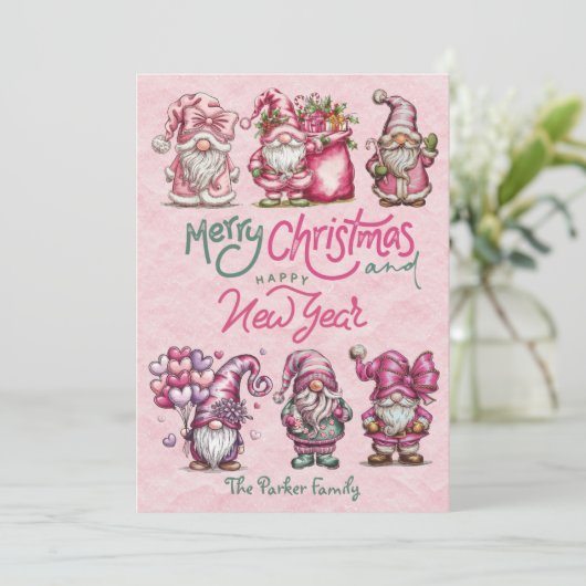 Kerstkaart in enveloppe (Staand voorkant)