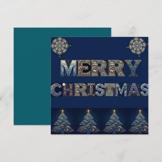 Kerstkaart in enveloppe formaat (Voorkant / Achterkant)