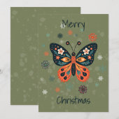 Kerstkaart in Scandinavische volkskunststijl (Voorkant / Achterkant)