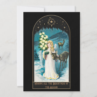 Kerstkaart in vintage Victoriaanse stijl