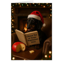 Kerstkaart 'Kaasbelasting' voor Dachshund