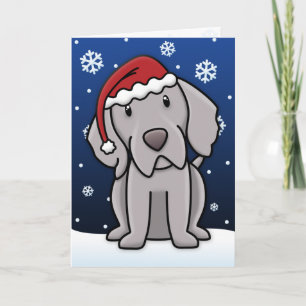 Kerstkaart Kawaii Weimaraner Feestdagen Kaart