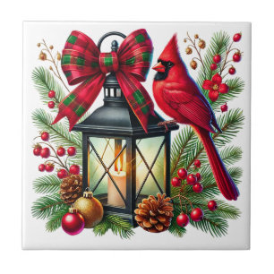 Kerstkaart Keramische Tegel Tegeltje
