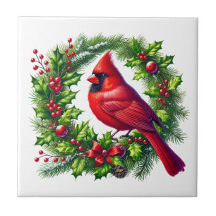Kerstkaart keramische tegel tegeltje