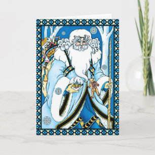 Kerstkaart: Kerstman met Giften Feestdagen Kaart