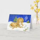 KerstKaart Lion en Lamb Kaart (Gele Bloem)