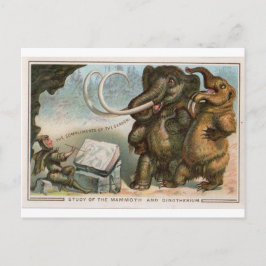 Kerstkaart Mammoet en Dinotherium Briefkaart