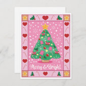 Kerstkaart Merry & Bright (Voorkant / Achterkant)