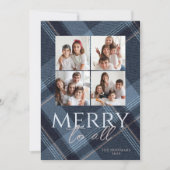 Kerstkaart Merry Navy Goud (Voorkant)