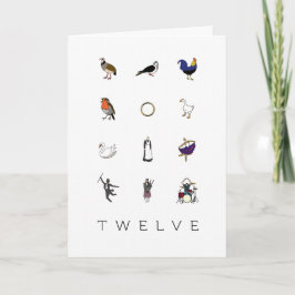 Kerstkaart met 12 dagen kerstmis feestdagen kaart