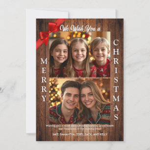 Kerstkaart met 3 foto's 'Deck the Halls'