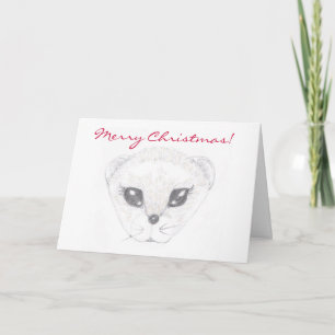 KerstKaart met Afbeelding van Ferret Feestdagen Kaart