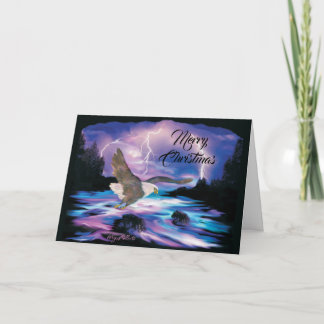 Kerstkaart met Amerikaanse zeearend Feestdagen Kaart