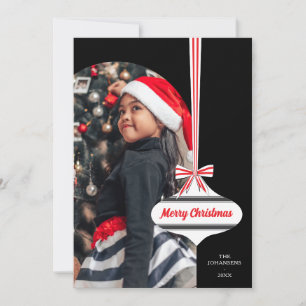 Kerstkaart met antieke boogfoto-versiering