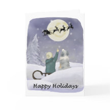 Kerstkaart met Australian Shepherd