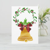Kerstkaart met bel (Staand voorkant)