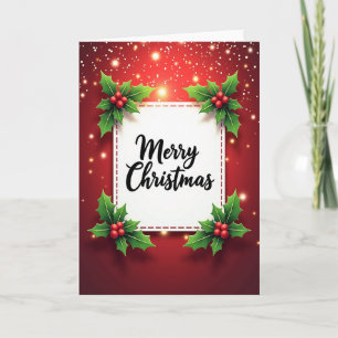 Kerstkaart met bessen kaart