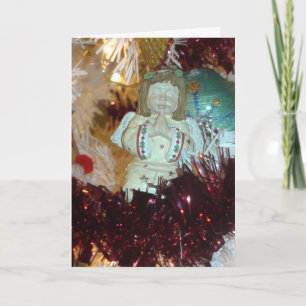 Kerstkaart met biddende engel feestdagen kaart