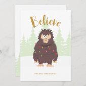 Kerstkaart met Bigfoot Sasquatch (Voorkant / Achterkant)