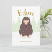 Kerstkaart met Bigfoot Sasquatch (Staand voorkant)