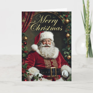Kerstkaart met blije Kerstman Bedankkaart