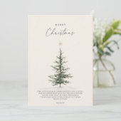 Kerstkaart met boom en Bijbelvers Bedankkaart (Staand voorkant)