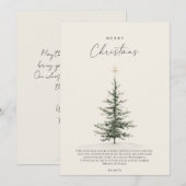 Kerstkaart met boom en Bijbelvers Bedankkaart (Voorkant / Achterkant)