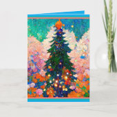 Kerstkaart met boom, Klimt-stijl, Kleurig Kaart (Voorkant)