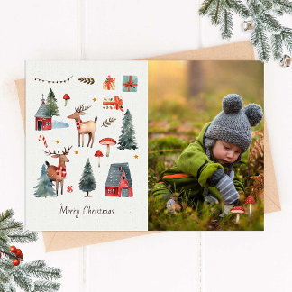 Kerstkaart met bosfoto kaart