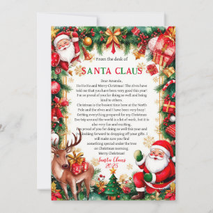 Kerstkaart met brief van Sinterklaas Kaart