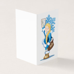 kerstkaart met cartoon Snow Maiden - Postman Kaart