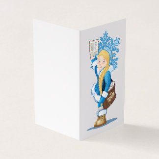 kerstkaart met cartoon Snow Maiden - Postman Kaart